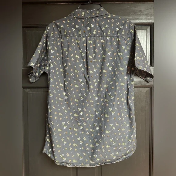 Pacsun Men’s Size Medium Button Up Blue Floral Short Sleeve Shirt - Picture 2 of 7